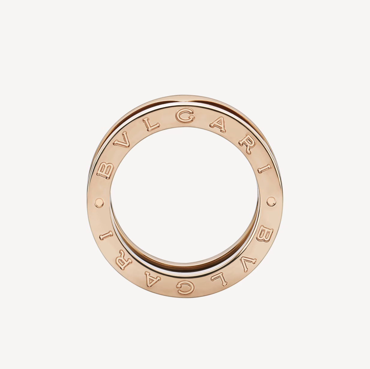 [valéa jewellery]ZERO 1 TWO-BAND LOOPS AND BLACK CERAMIC PINK GOLD RING